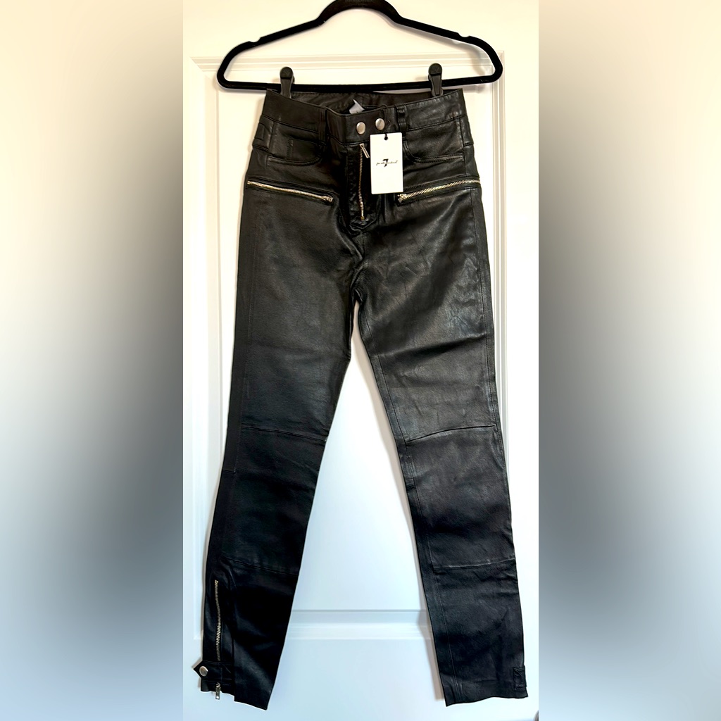 Brand New 7 For All Mankind Leather Pants  Size 26